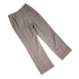 Le Suit Womens Plaid Dress Pants Size 6 Straight Leg Lined Tan/Brown.